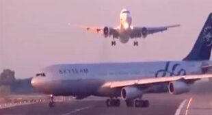 Airbus 340 and Boeing 767 nearly collide at Barcelona airport – video