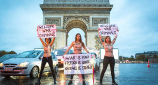 Topless Femen Activists Protest Against