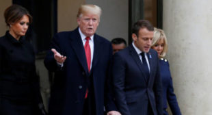 Trump fires back at European leaders after damp reception in France